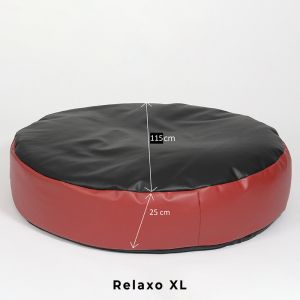 Пуф 330л., Relaxo XL - Black&Red, Еко кожа, Пълнеж от Полистиролни перли
