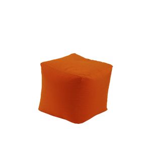 Пуф 80л., Табуретка Куб - Teteron Neon Orange, Подходящ за използване на открито, Перящ се калъф, Пълнеж от Полистиролни перли