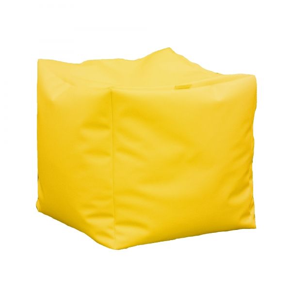 Пуф, 100л., Табуретка Куб XL, Teteron  Yellow Quince, Перящ се калъф, за открито, Пълнеж от Полистиролни перли