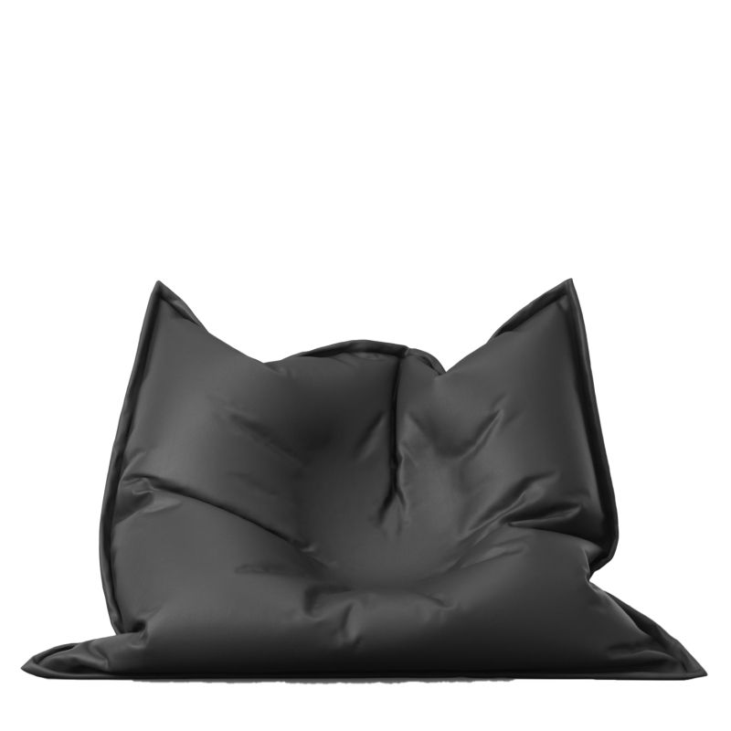 Калъф за пуф, Голяма възглавница, 350л., Magic Pillow - Negru, (Не съдържа пълнеж), Еко кожа