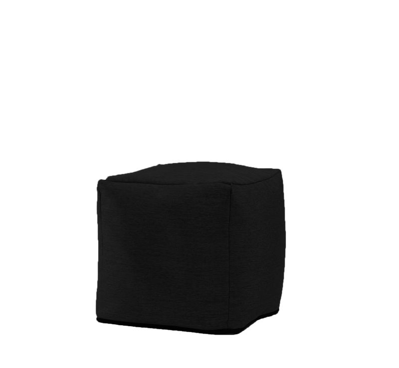 Пуф, 130л., Табуретка Куб XL - Midnight Black, Перящ се калъф, Пълнеж от полистиролни перли, Гама Premium Rustic