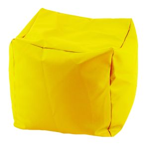 Пуф, 80л., Табуретка Куб - Teteron Yellow Quince, Подходящ за използване на открито, Перящ се калъф, Пълнеж от Полистиролни перли