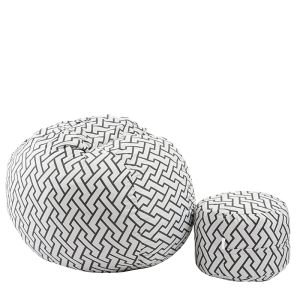 Комплект Барбарон с табуретка за крака 500л. Matusalem, Zappity Charcoal, Перящ се калъф, Подходящ за деца, Пълнеж с микс от мемори пяна и дунапрен, Гама Premium