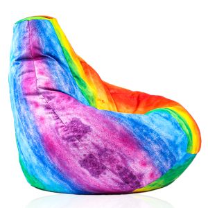 Калъф за пуф круша, 160л., Nirvana Light - Rainbow Watercolour, (Не съдържа пълнеж), водоустойчив, принт
