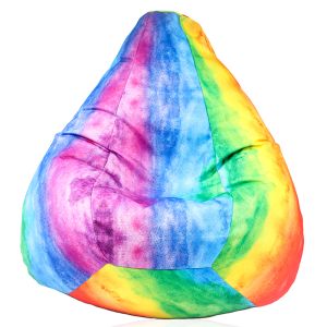 Калъф за пуф круша, 220л., Nirvana Hobbit - Rainbow Watercolour, (Не съдържа пълнеж), водоустойчив, принт
