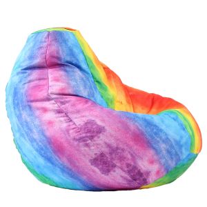 Калъф за пуф круша, 320л., Nirvana Grande - Rainbow Watercolour, (Не съдържа пълнеж), водоустойчив, принт