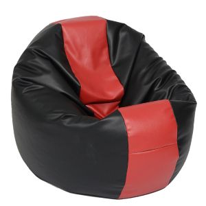 Калъф за пуф 330л., Relaxo XL - Black & Red, (Не съдържа пълнеж), Еко кожа