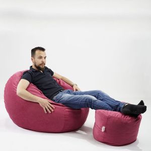 Комплект Барбарон с табуретка за крака 500л. Matusalem, Fandango, Перящ се калъф, Подходящ за деца, Пълнеж с микс от мемори пяна и дунапрен, Гама Premium