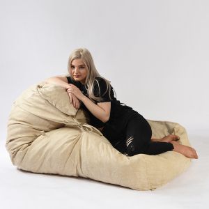 Комплект, пуф легло и декоративна възглавница, 500л. Yoga XL - Flower Power, Перящ се калъф, Пълнеж с микс от мемори пяна и дунапрен, Гама Premium