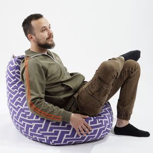 Пуф круша, 220л., Nirvana Hobbit - Light Olive, Перящ се калъф, Пълнеж от полистиролни перли, Гама Premium