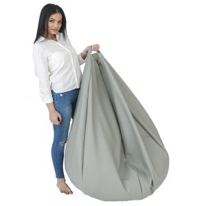 Пуф круша 320л., Nirvana Grande - Black, Еко кожа, Пълнеж от полистиролни перли