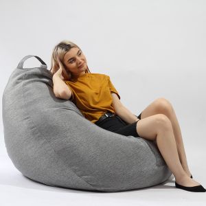 Пуф круша 520л., Nirvana Gigant - Black, Еко кожа, Пълнеж от Полистиролни перли