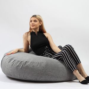 Пуф 330л., Relaxo XL - Grey, Водоустойчив, Перящ се калъф, Пълнеж от Полистиролни перли