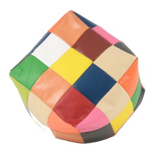 Пуф 130л., Табуретка Куб XL - Black Spotted Cube, Перящ се калъф, Пълнеж от Полистиролни перли, за открито
