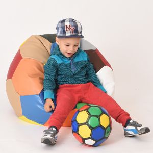 Пуф топка за деца 2-8 г., 130л. Telstar Junior - Chocolate Sprinkles, Еко кожа, Пълнеж от Полистиролни перли, Цвят според складовата наличност