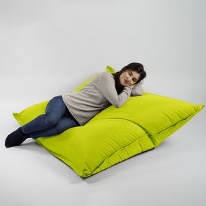 Пуф Голяма възглавница, 350л., Magic Pillow - Green Neon, Перящ се калъф, За открито, EPS перли