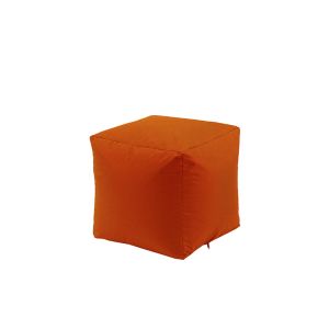 Пуф 80л., Табуретка Куб - Teteron Neon Orange, Подходящ за използване на открито, Перящ се калъф, Пълнеж от Полистиролни перли