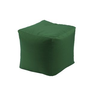 Пуф, 130л., Табуретка Куб XL - Teteron Green, Перящ се калъф, Пълнеж от Полистиролни перли, за открито
