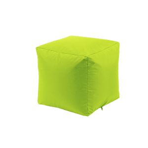 Пуф, 130л., Табуретка Куб XL - Teteron Green Neon, Перящ се калъф, Пълнеж от Полистиролни перли, за открито