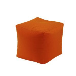 Пуф 130л., Табуретка Куб XL - Teteron Neon Orange, Перящ се калъф, Пълнеж от Полистиролни перли, за открито