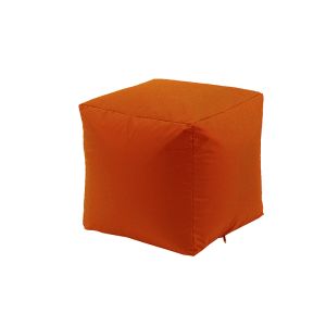 Пуф 130л., Табуретка Куб XL - Teteron Neon Orange, Перящ се калъф, Пълнеж от Полистиролни перли, за открито