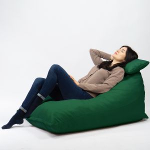 Пуф шезлонг и декортаивна възглавница Kudos, водоустойчив, Смарагд