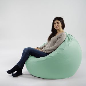 Пуф 330л., Relaxo XL - Panama Light Mint, Водоустойчив, Перящ се калъф, Пълнеж от Полистиролни перли
