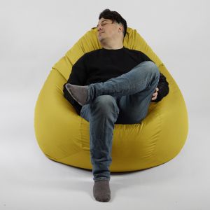 Пуф, круша, 520л., Nirvana Gigant - Teteron Yellow Quince, За открито, Перящ се калъф, Пълнеж от Полистиролни перли