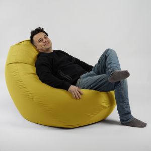 Пуф, круша, 520л., Nirvana Gigant - Teteron Yellow Quince, За открито, Перящ се калъф, Пълнеж от Полистиролни перли