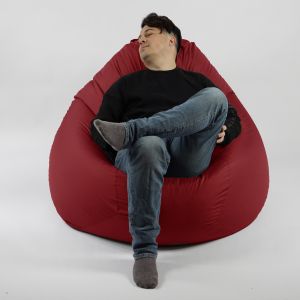 Пуф круша 520л., Nirvana Gigant - Teteron Red, За открито, Перящ се калъф, Пълнеж от Полистиролни перли