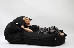 Комплект, пуф легло и декоративна възглавница, 500л. Yoga XL - Eerie Black, Перящ се калъф, Пълнеж с микс от мемори пяна и дунапрен, Гама Premium